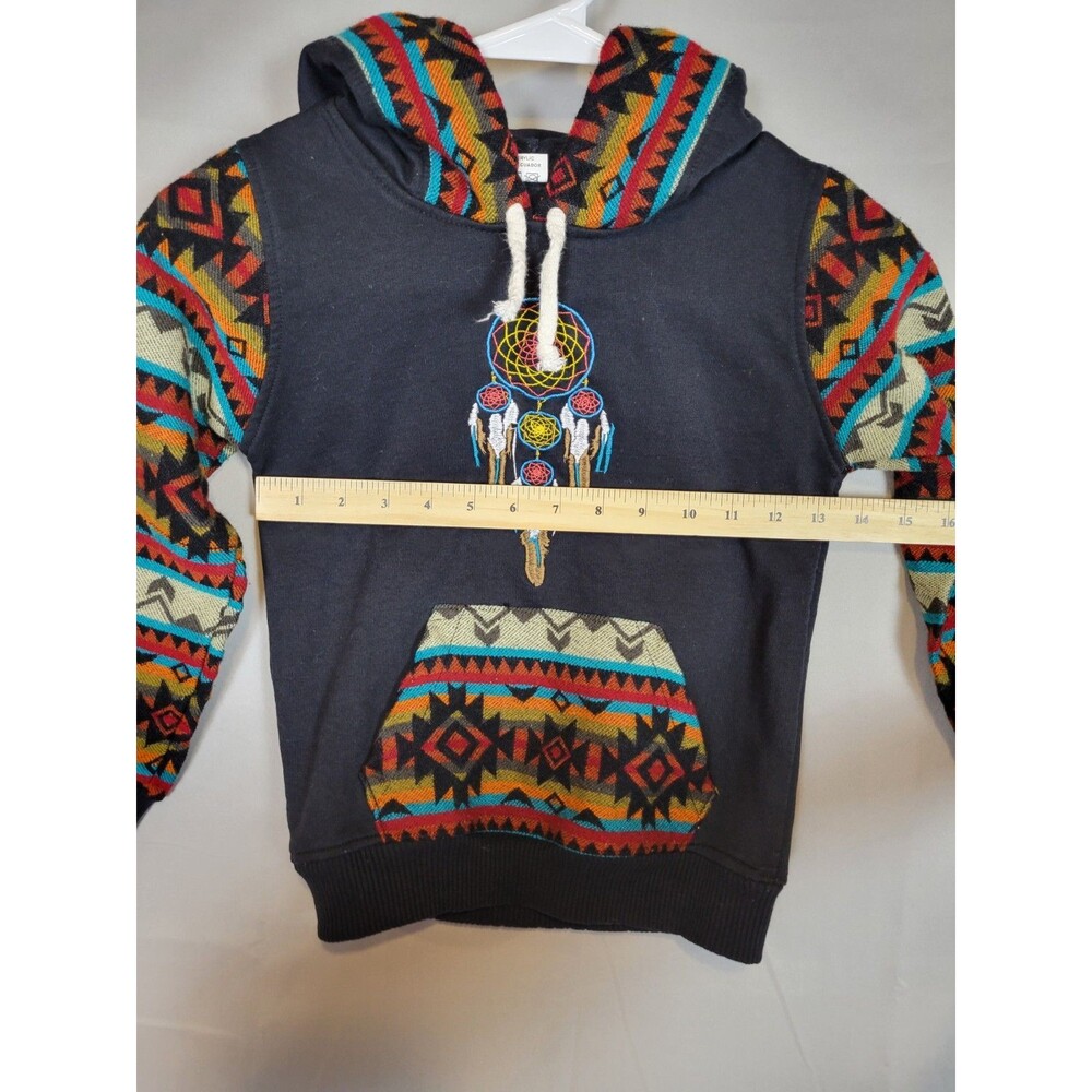 K.A. Native Arst Boys Hoodie Size 4 Dream Catcher Native Aztec Print Multicolor - Picture 4 of 9